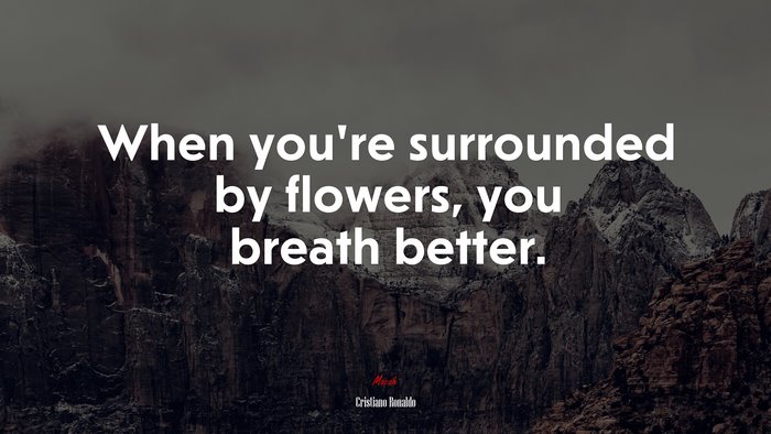 When you’re surrounded by flowers, you breath better. | Cristiano Ronaldo quote