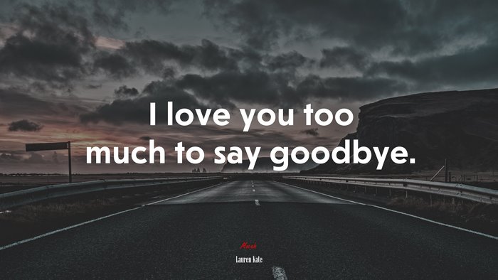 I love you too much to say goodbye. | Lauren Kate quote