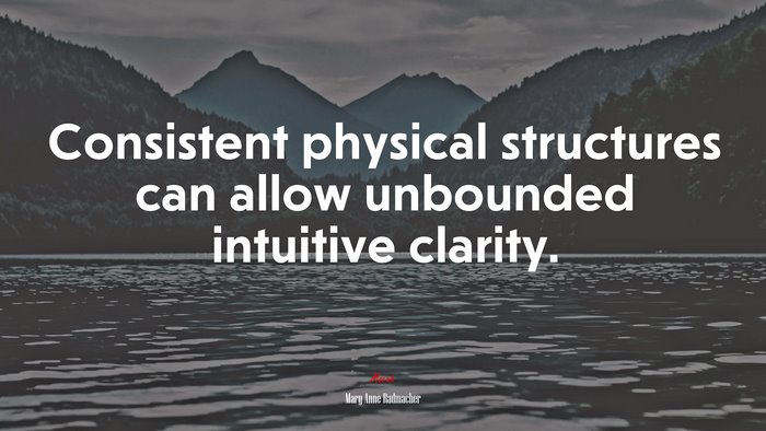 Consistent physical structures can allow unbounded intuitive clarity. | Mary Anne Radmacher quote