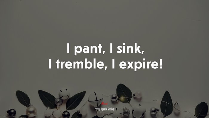 I pant, I sink, I tremble, I expire! | Percy Bysshe Shelley quote