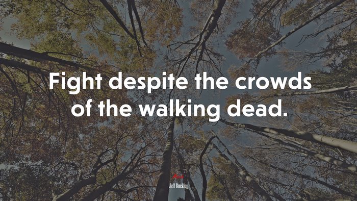 Fight despite the crowds of the walking dead. | Jeff Buckley quote