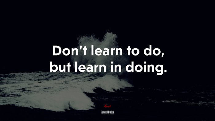 Don’t learn to do, but learn in doing. | Samuel Butler quote