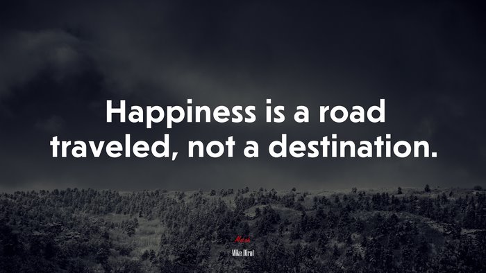 Happiness is a road traveled, not a destination. | Mike Dirnt quote