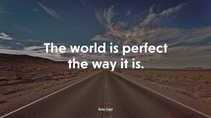 The world is perfect the way it is. | Werner Erhard quote
