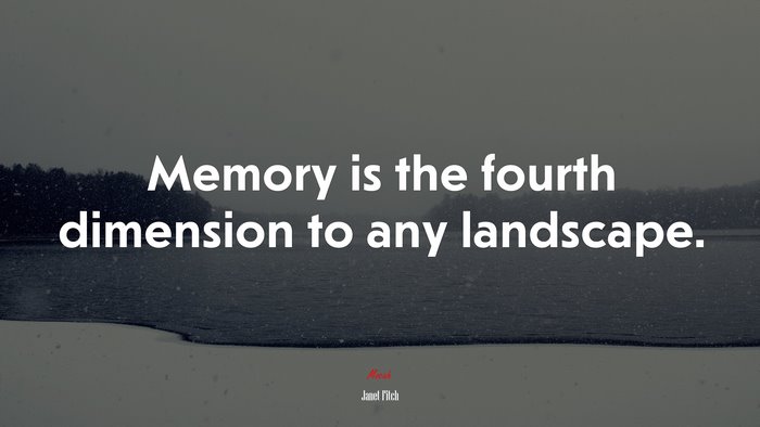 Memory is the fourth dimension to any landscape. | Janet Fitch quote