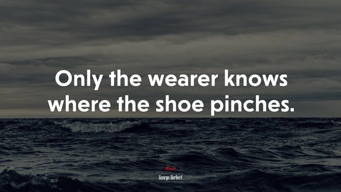Only the wearer knows where the shoe pinches. | George Herbert quote