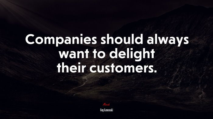 Companies should always want to delight their customers. | Guy Kawasaki quote