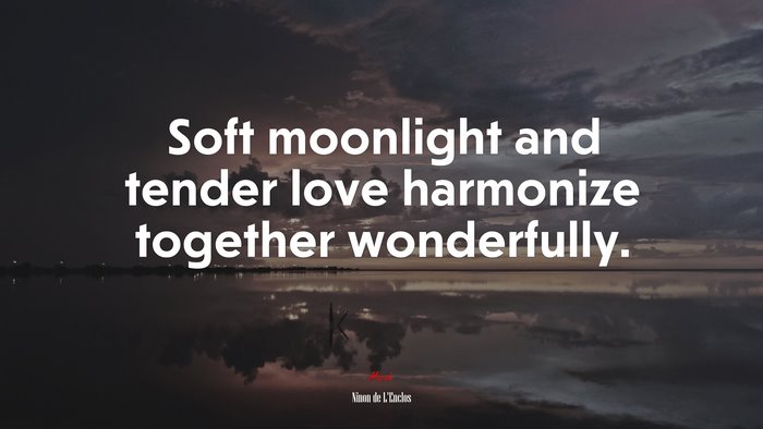Soft moonlight and tender love harmonize together wonderfully. | Ninon de LEnclos quote