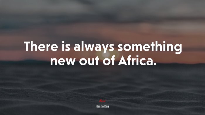 There is always something new out of Africa. | Pliny the Elder quote