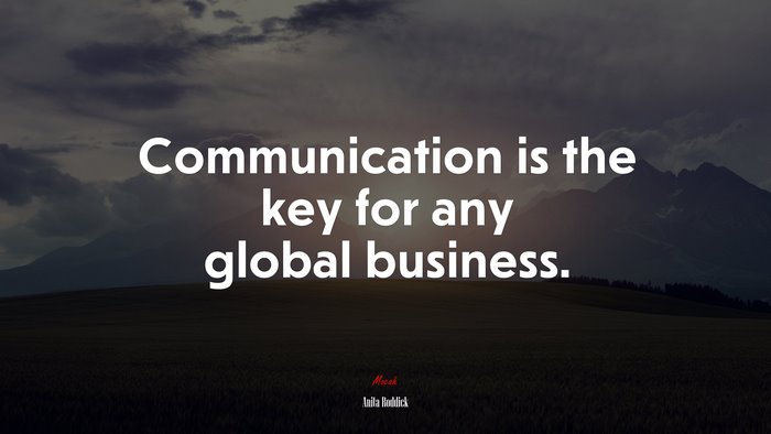 Communication is the key for any global business. | Anita Roddick quote