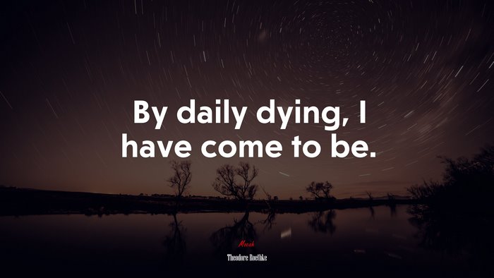 By daily dying, I have come to be. | Theodore Roethke quote