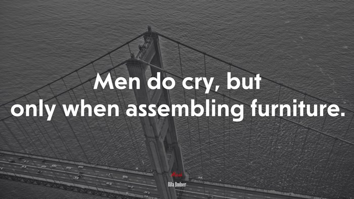 Men do cry, but only when assembling furniture. | Rita Rudner quote