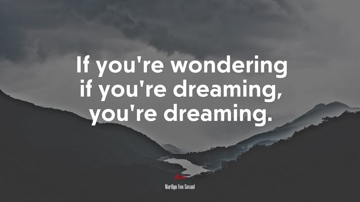 If you’re wondering if you’re dreaming, you’re dreaming. | Marilyn Vos Savant quote
