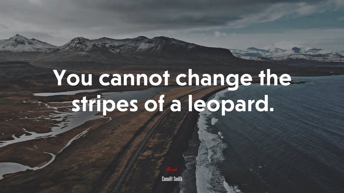 You cannot change the stripes of a leopard. | Emmitt Smith quote