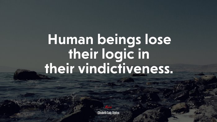 Human beings lose their logic in their vindictiveness. | Elizabeth Cady Stanton quote