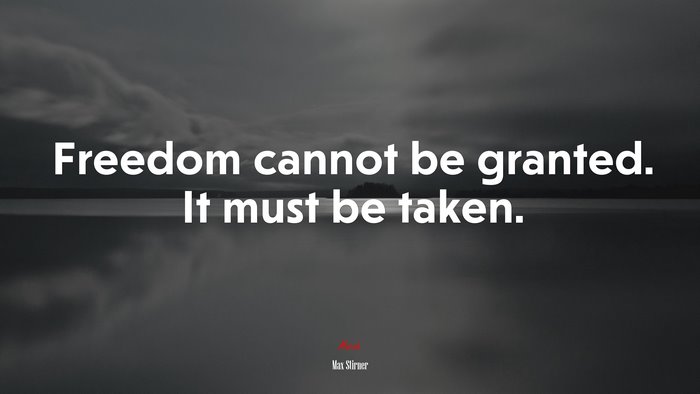 Freedom cannot be granted. It must be taken. | Max Stirner quote