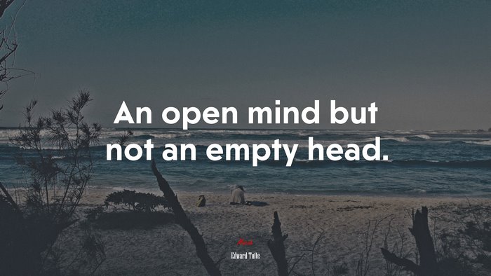 An open mind but not an empty head. | Edward Tufte quote