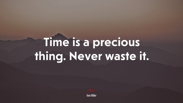 Time is a precious thing. Never waste it. | Gene Wilder quote