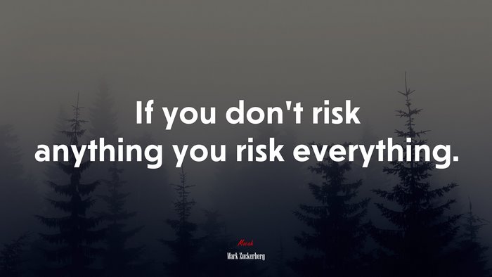 If you don’t risk anything you risk everything. | Mark Zuckerberg quote