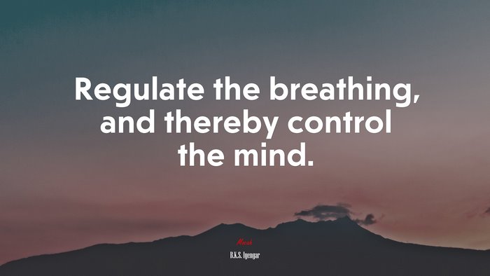 Regulate the breathing, and thereby control the mind. | B.K.S. Iyengar quote