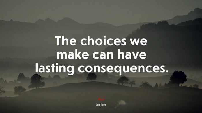 The choices we make can have lasting consequences. | Joan Bauer quote