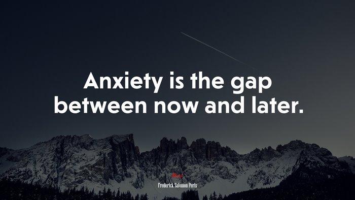 Anxiety is the gap between now and later. | Frederick Salomon Perls quote