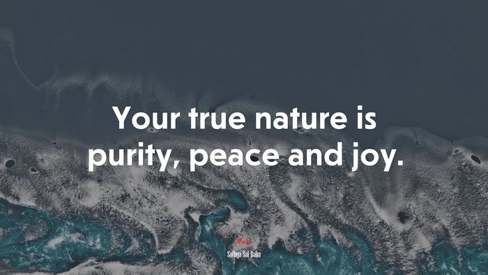 Your true nature is purity, peace and joy. | Sathya Sai Baba quote