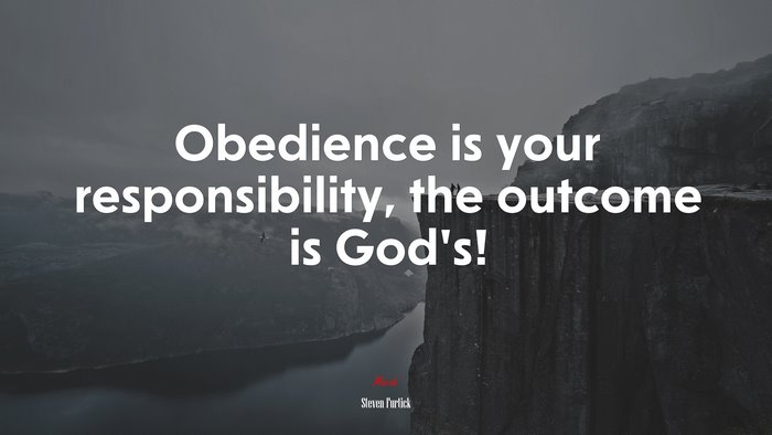 Obedience is your responsibility, the outcome is God’s! | Steven Furtick quote