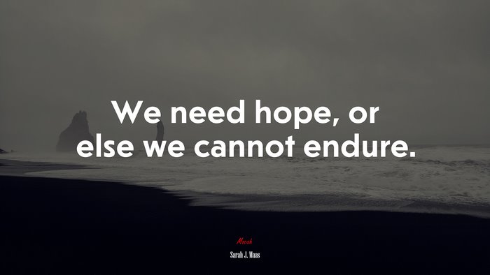 We need hope, or else we cannot endure. | Sarah J. Maas quote