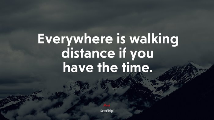 Everywhere is walking distance if you have the time. | Steven Wright quote