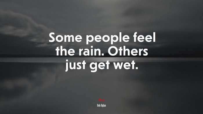Some people feel the rain. Others just get wet. | Bob Dylan quote