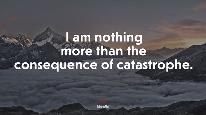 I am nothing more than the consequence of catastrophe. | Tahereh Mafi quote