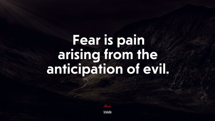 Fear is pain arising from the anticipation of evil. | Aristotle quote