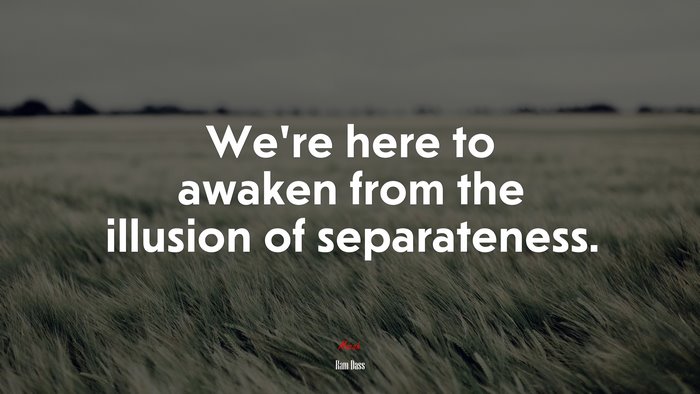 We’re here to awaken from the illusion of separateness. | Ram Dass quote