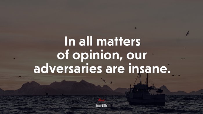 In all matters of opinion, our adversaries are insane. | Oscar Wilde quote