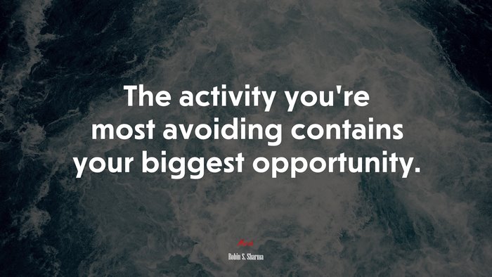 The activity you’re most avoiding contains your biggest opportunity. | Robin S. Sharma quote