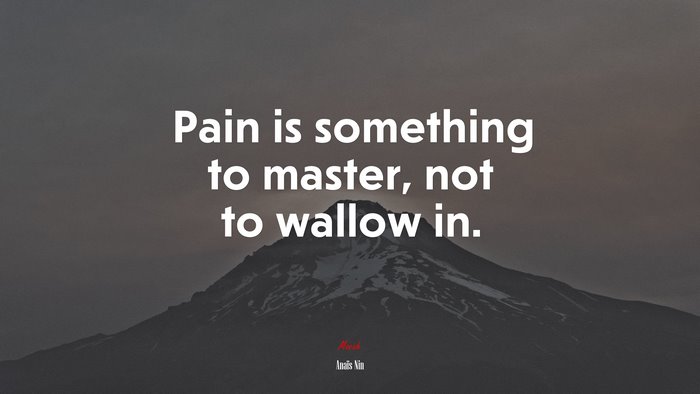 Pain is something to master, not to wallow in. | Anaïs Nin quote