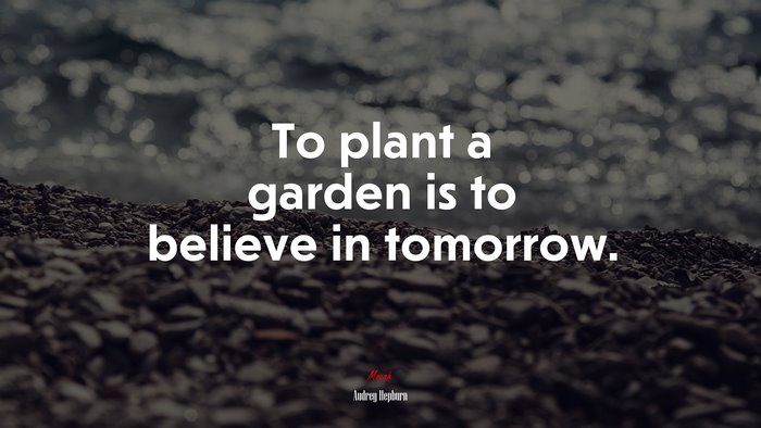 To plant a garden is to believe in tomorrow. | Audrey Hepburn quote
