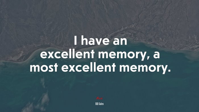 I have an excellent memory, a most excellent memory. | Bill Gates quote
