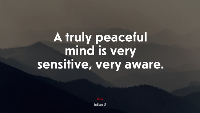 A truly peaceful mind is very sensitive, very aware. | Dalai Lama XIV quote