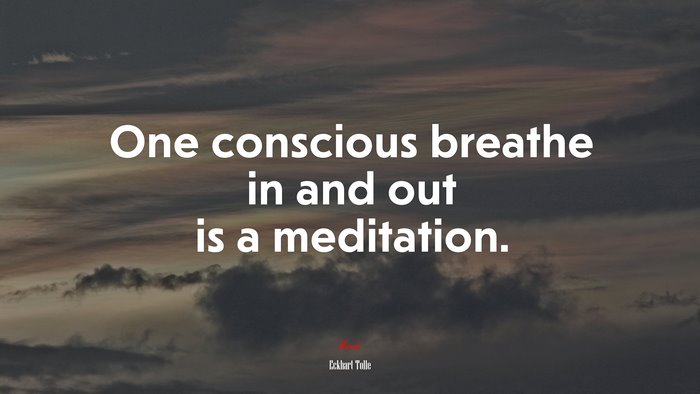 One conscious breathe in and out is a meditation. | Eckhart Tolle quote