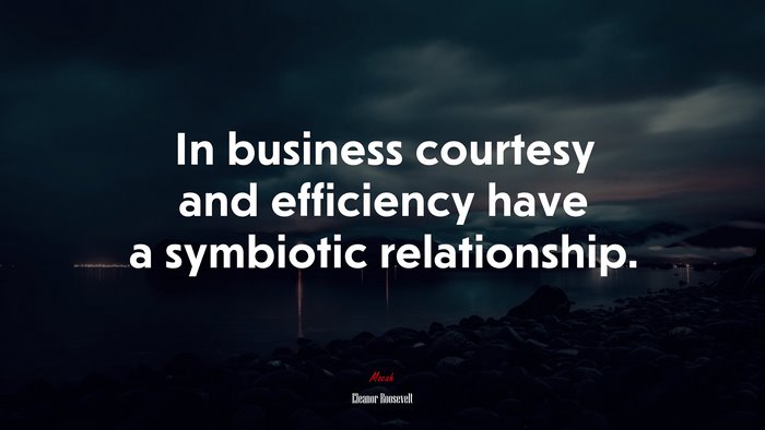 In business courtesy and efficiency have a symbiotic relationship. | Eleanor Roosevelt quote