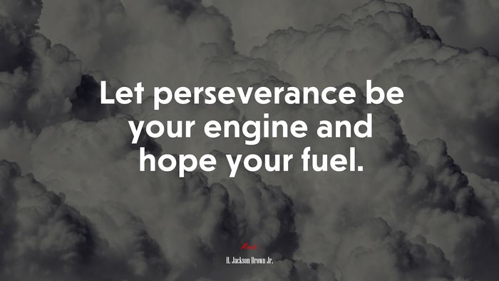 Let perseverance be your engine and hope your fuel. | H. Jackson Brown Jr. quote