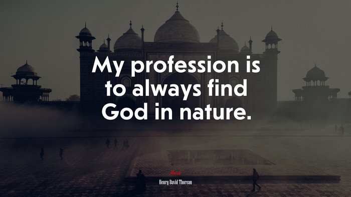 My profession is to always find God in nature. | Henry David Thoreau quote
