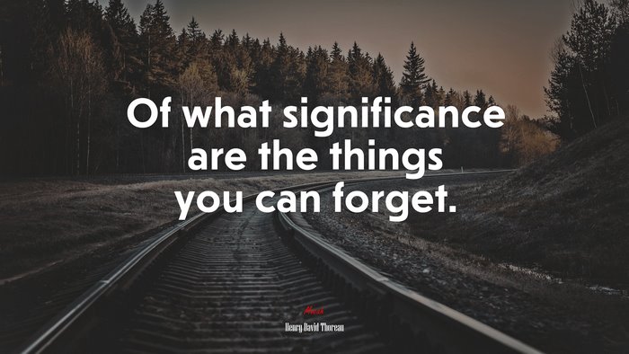 Of what significance are the things you can forget. | Henry David Thoreau quote