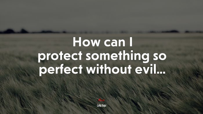 How can I protect something so perfect without evil... | Lady Gaga quote