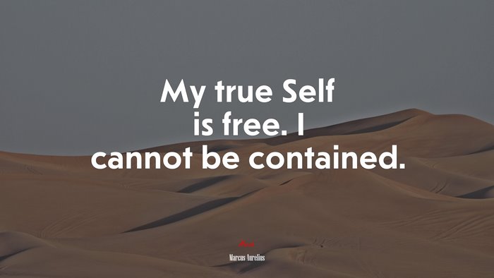 My true Self is free. I cannot be contained. | Marcus Aurelius quote