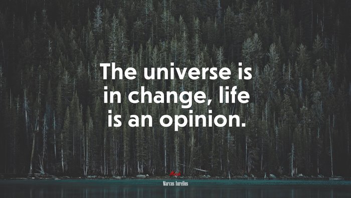 The universe is in change, life is an opinion. | Marcus Aurelius quote
