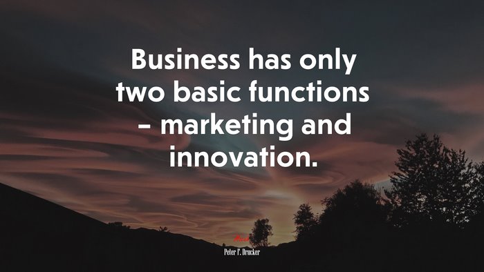 Business has only two basic functions – marketing and innovation. | Peter F. Drucker quote