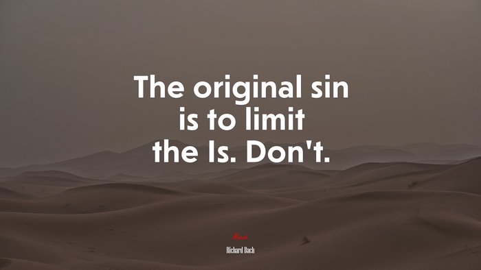 The original sin is to limit the Is. Don’t. | Richard Bach quote